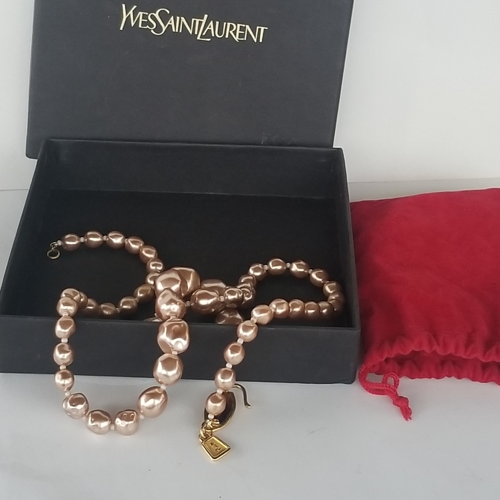 Vintage  YSL  baroque faux pearl  necklace